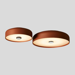 Ferrico Drum Ceiling Light – LED Flush Mount Terracotta Copper Modern Bedroom Living Room
