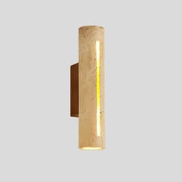 Travion Stone Wall Sconce – Modern Travertine LED Vertical Bathroom Hallway Ambient Lighting Fixture