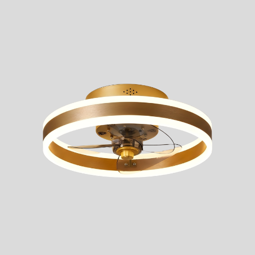 Aurelium Ceiling Fan Light – LED Gold Ring Flush Mount Modern Low Profile Ceiling Fixture