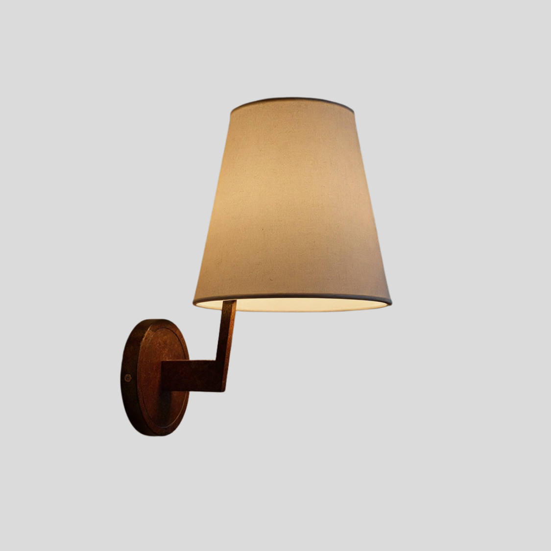 Caldwell Linen Wall Lamp – Conical Fabric Shade Architectural Wall Lighting Fixture