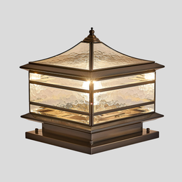 Textured Glass LED Pillar Lights – Waterproof Outdoor Fixtures
