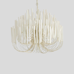Cascade Reed Chandelier – LED Sculptural Tiered Ceiling Lighting Fixture