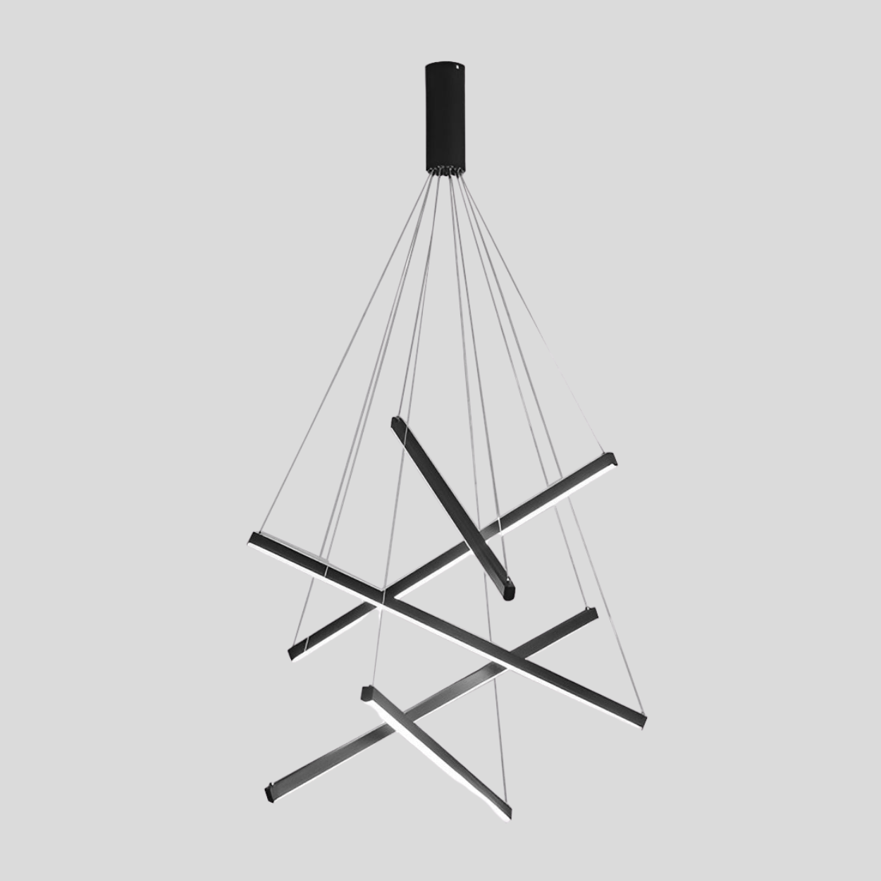 Crossline Linear Chandelier Lamp – LED Modern Geometric Suspended Ceiling Light