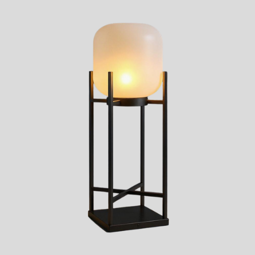 Frosted Globe Solar Outdoor Floor Lamp – Modern Waterproof LED Outdoor Light