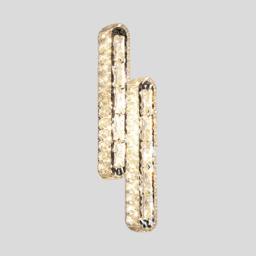 Celestique Dual Crystal Wall Lamp – Modern LED Bedroom Bedside Hallway Wall Sconce Fixture