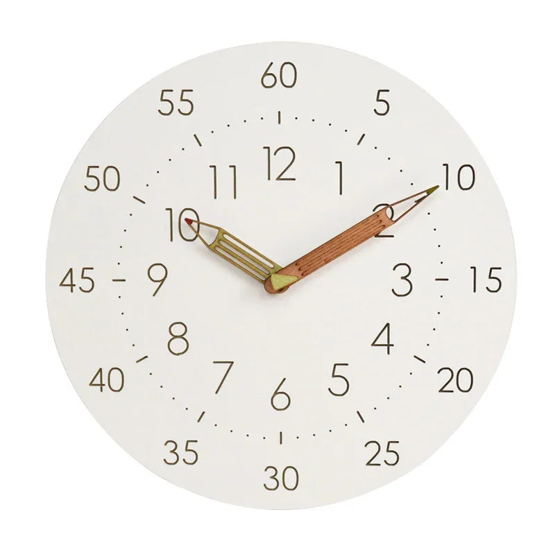 Cronox Teaching Wall Clock – Modern Silent Sweep Analog Kids Learning Dual Time Display Home Decor