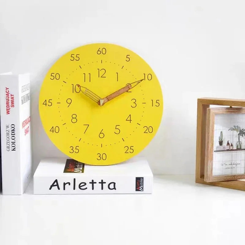 Cronox Teaching Wall Clock – Modern Silent Sweep Analog Kids Learning Dual Time Display Home Decor