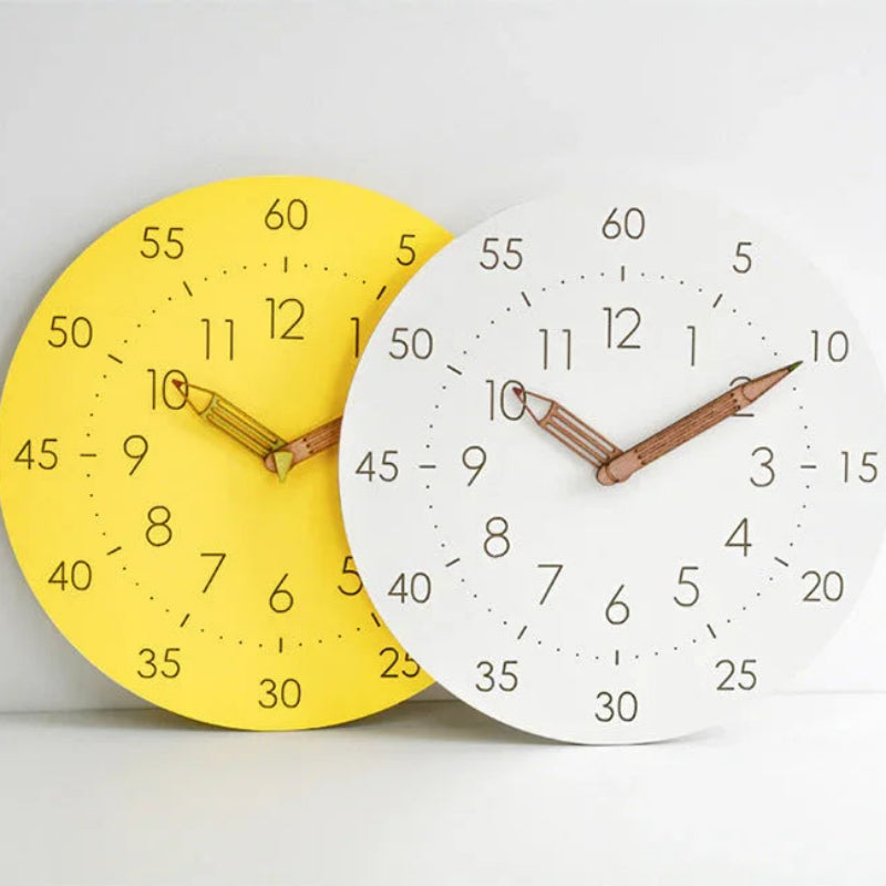 Cronox Teaching Wall Clock – Modern Silent Sweep Analog Kids Learning Dual Time Display Home Decor