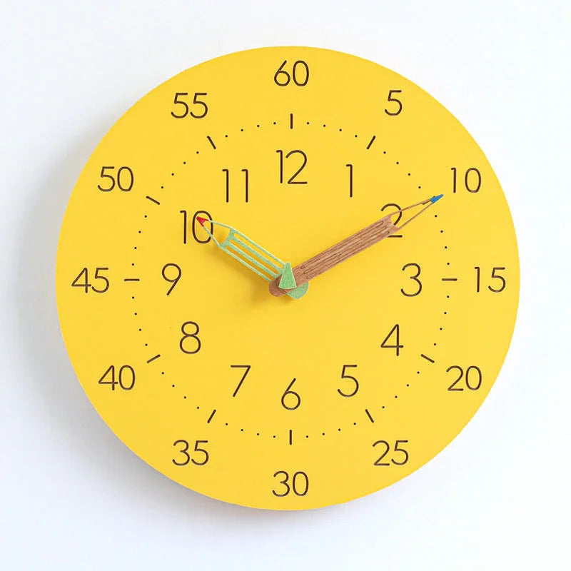 Cronox Teaching Wall Clock – Modern Silent Sweep Analog Kids Learning Dual Time Display Home Decor