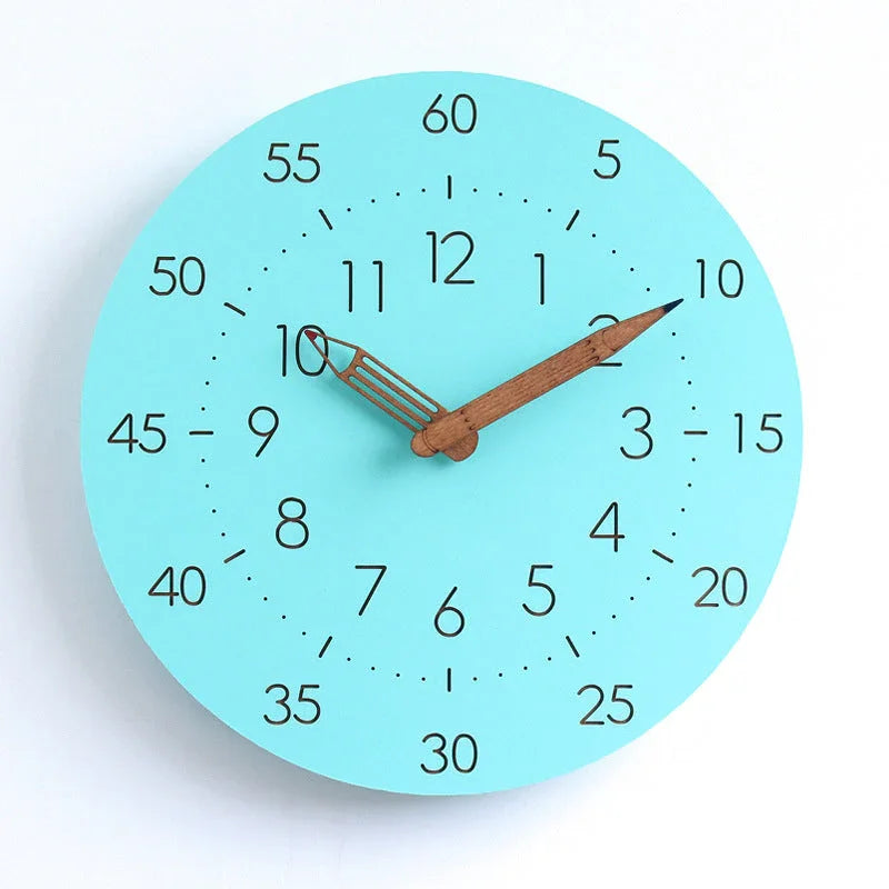 Cronox Teaching Wall Clock – Modern Silent Sweep Analog Kids Learning Dual Time Display Home Decor