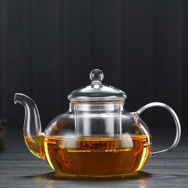 Verdani Glass Teapot – Clear Borosilicate Heat Resistant Brewing Pot Bamboo Handle 400ml 1000ml