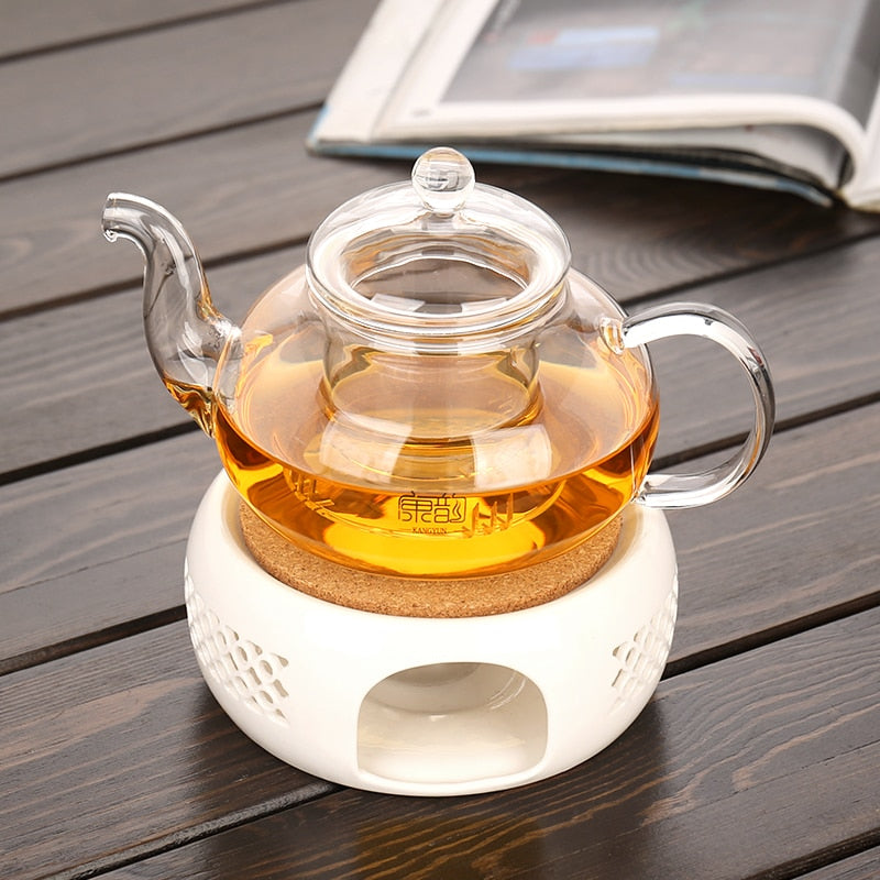 Verdani Glass Teapot – Clear Borosilicate Heat Resistant Brewing Pot Bamboo Handle 400ml 1000ml