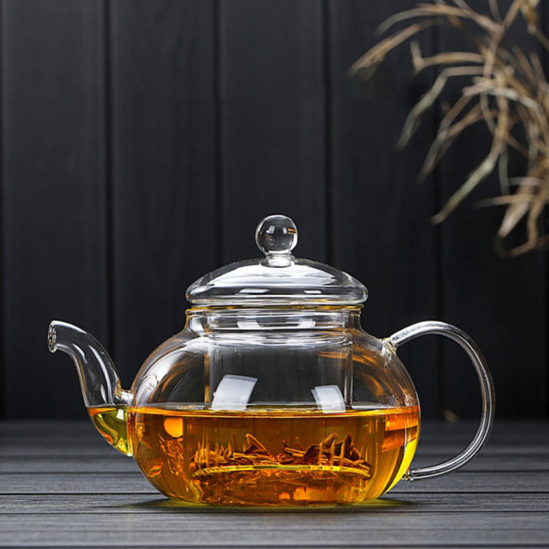 Verdani Glass Teapot – Clear Borosilicate Heat Resistant Brewing Pot Bamboo Handle 400ml 1000ml