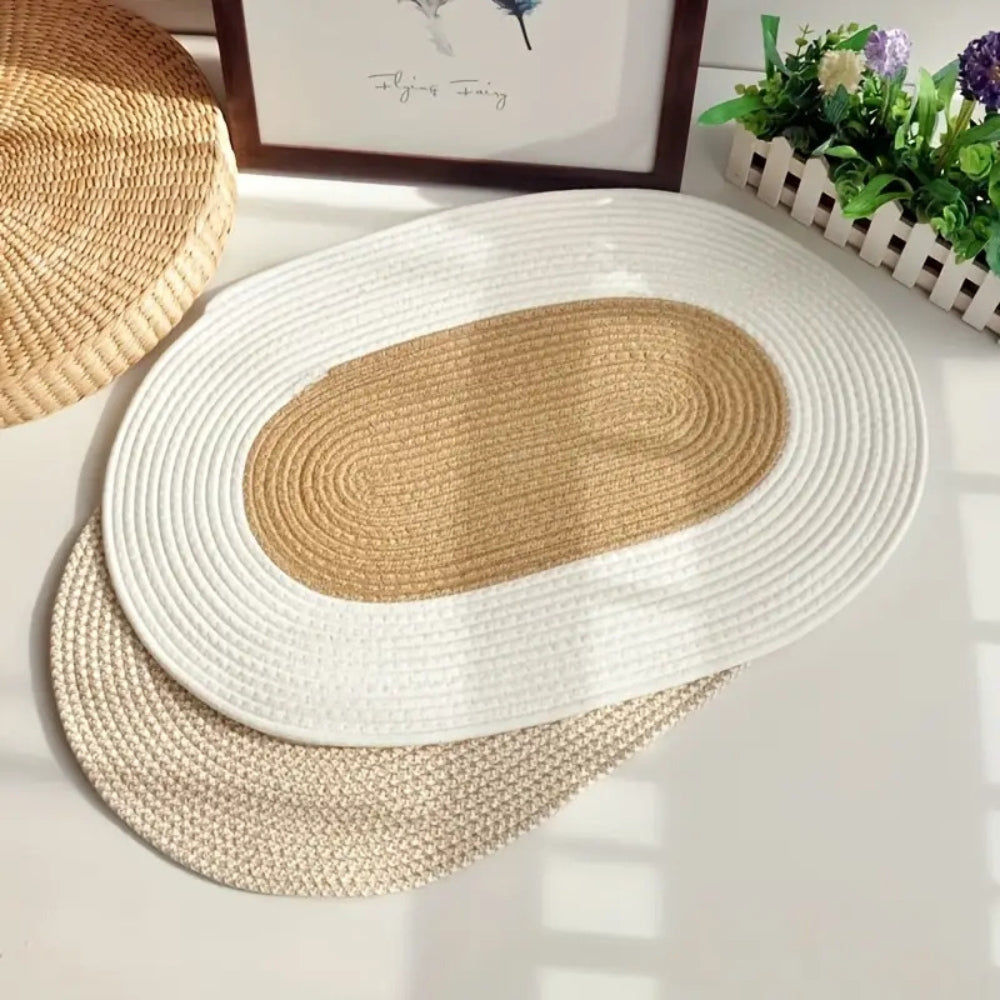 Rivendale Oval Braided Rug – Handwoven Natural Hemp Jute Floor Mat Living Room Bedroom Entryway