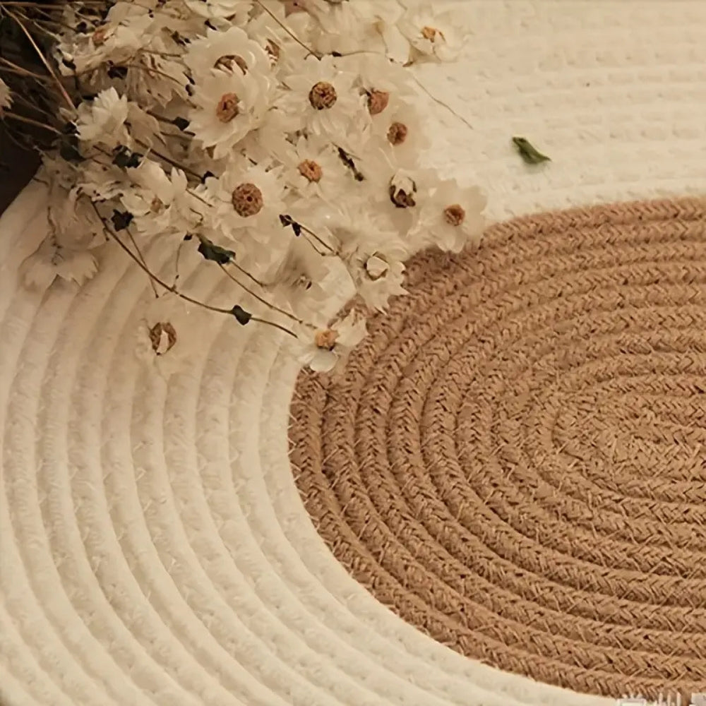 Rivendale Oval Braided Rug – Handwoven Natural Hemp Jute Floor Mat Living Room Bedroom Entryway
