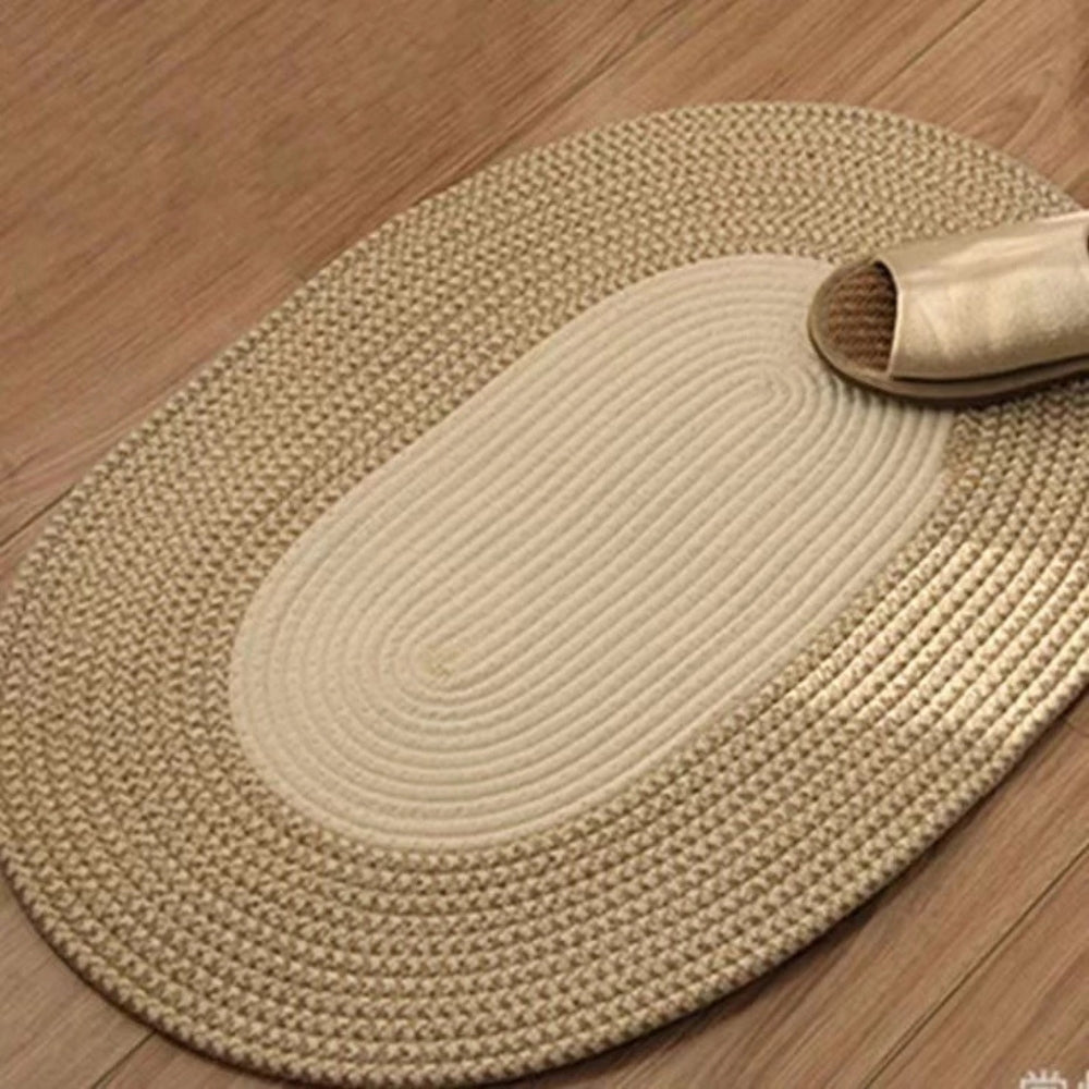 Rivendale Oval Braided Rug – Handwoven Natural Hemp Jute Floor Mat Living Room Bedroom Entryway