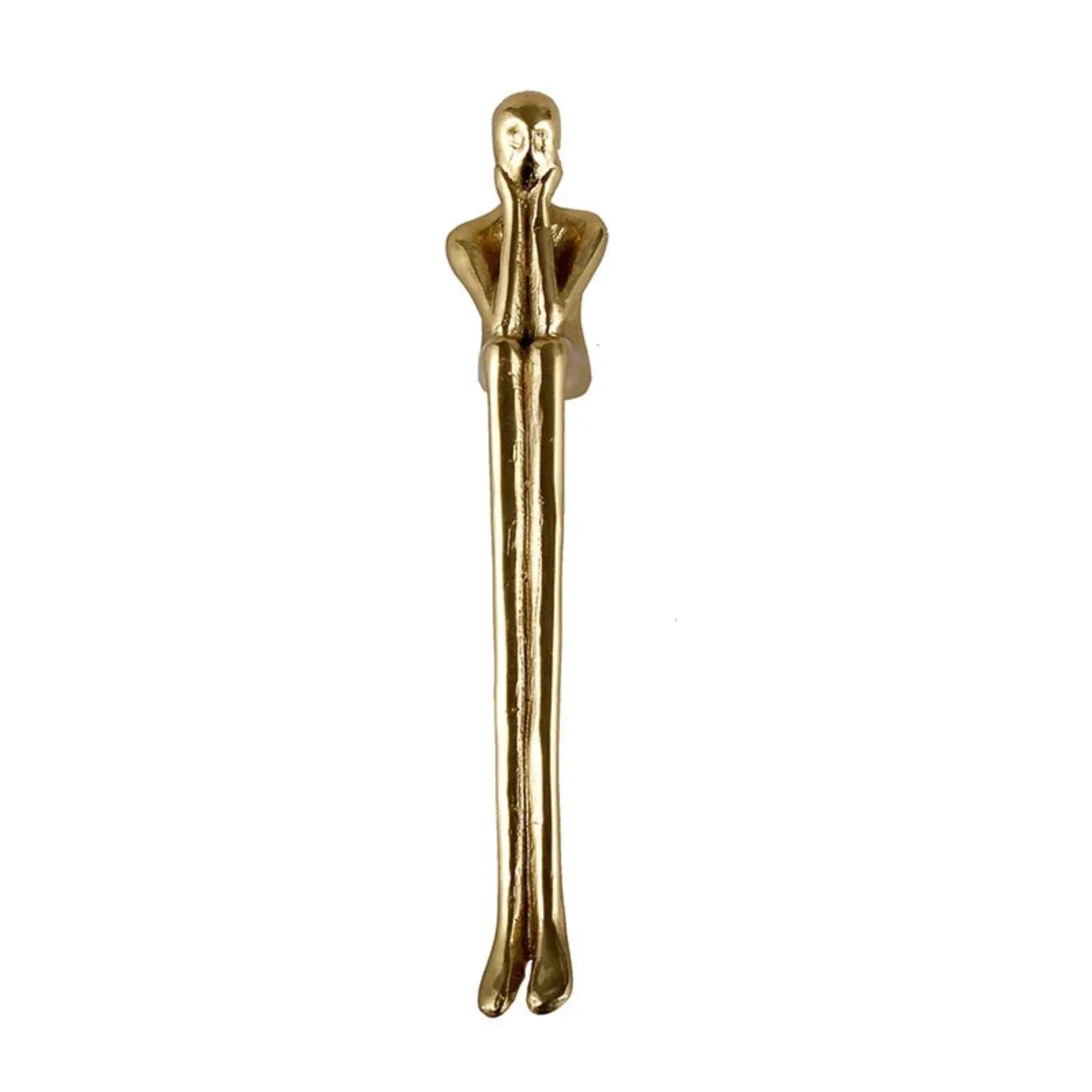 Pensive Cabinet Handle – Sculptural Brass Figure Door Pull Decorative Hardware Living Room Bedroom