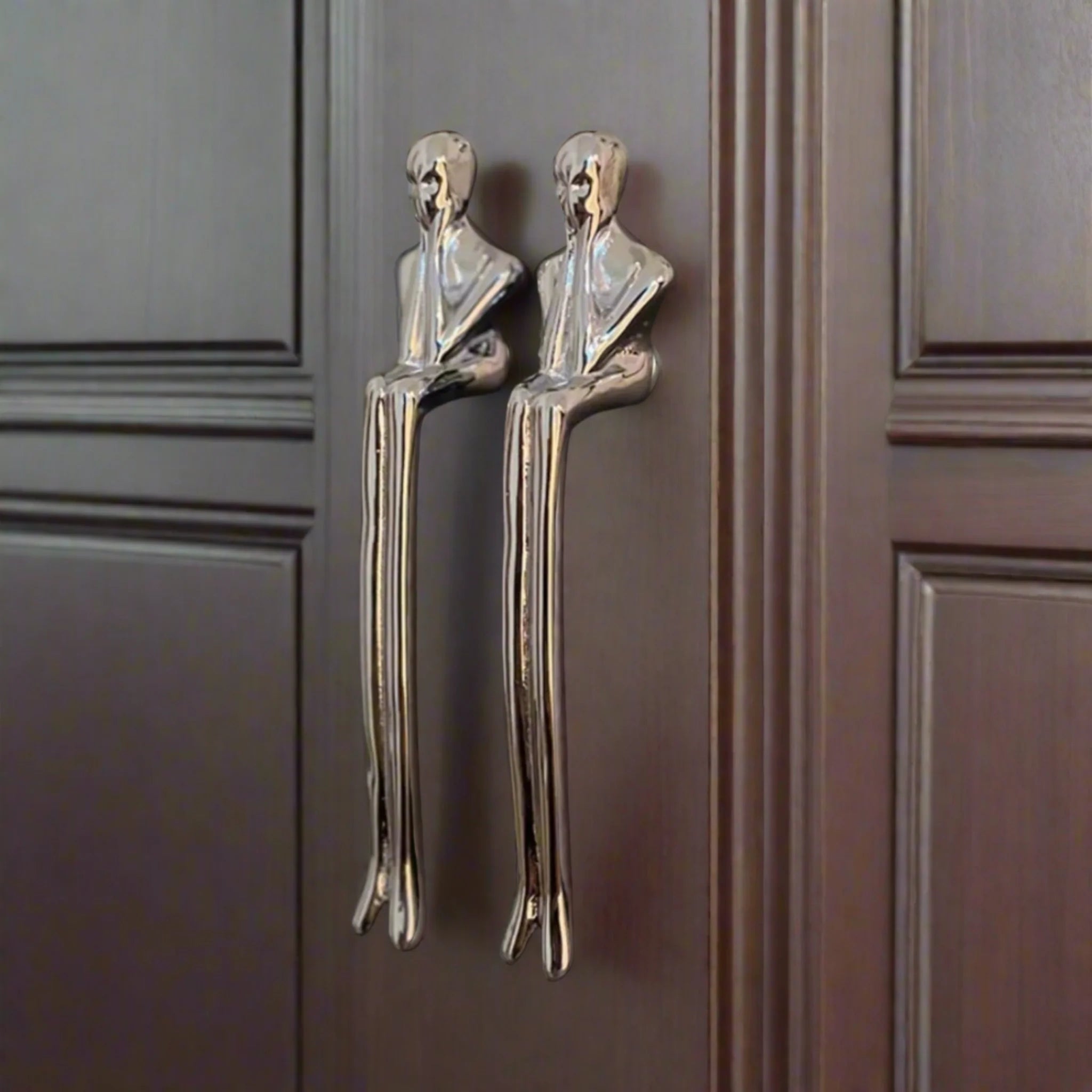 Pensive Cabinet Handle – Sculptural Brass Figure Door Pull Decorative Hardware Living Room Bedroom