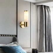 Modern Brass Cylinder Wall Lamp – Dual Frosted Glass Tube Light