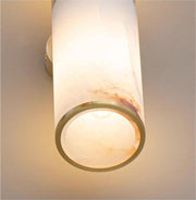 Modern Brass Cylinder Wall Lamp – Dual Frosted Glass Tube Light