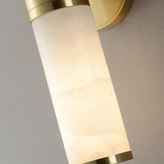 Modern Brass Cylinder Wall Lamp – Dual Frosted Glass Tube Light
