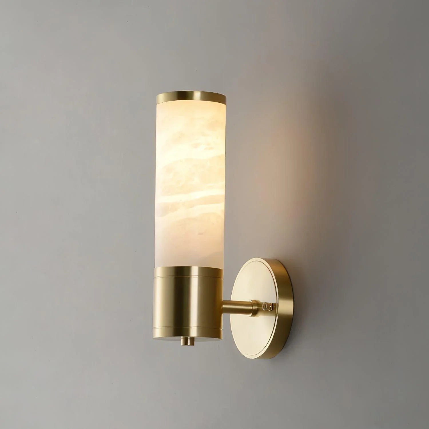 Modern Brass Cylinder Wall Lamp – Dual Frosted Glass Tube Light