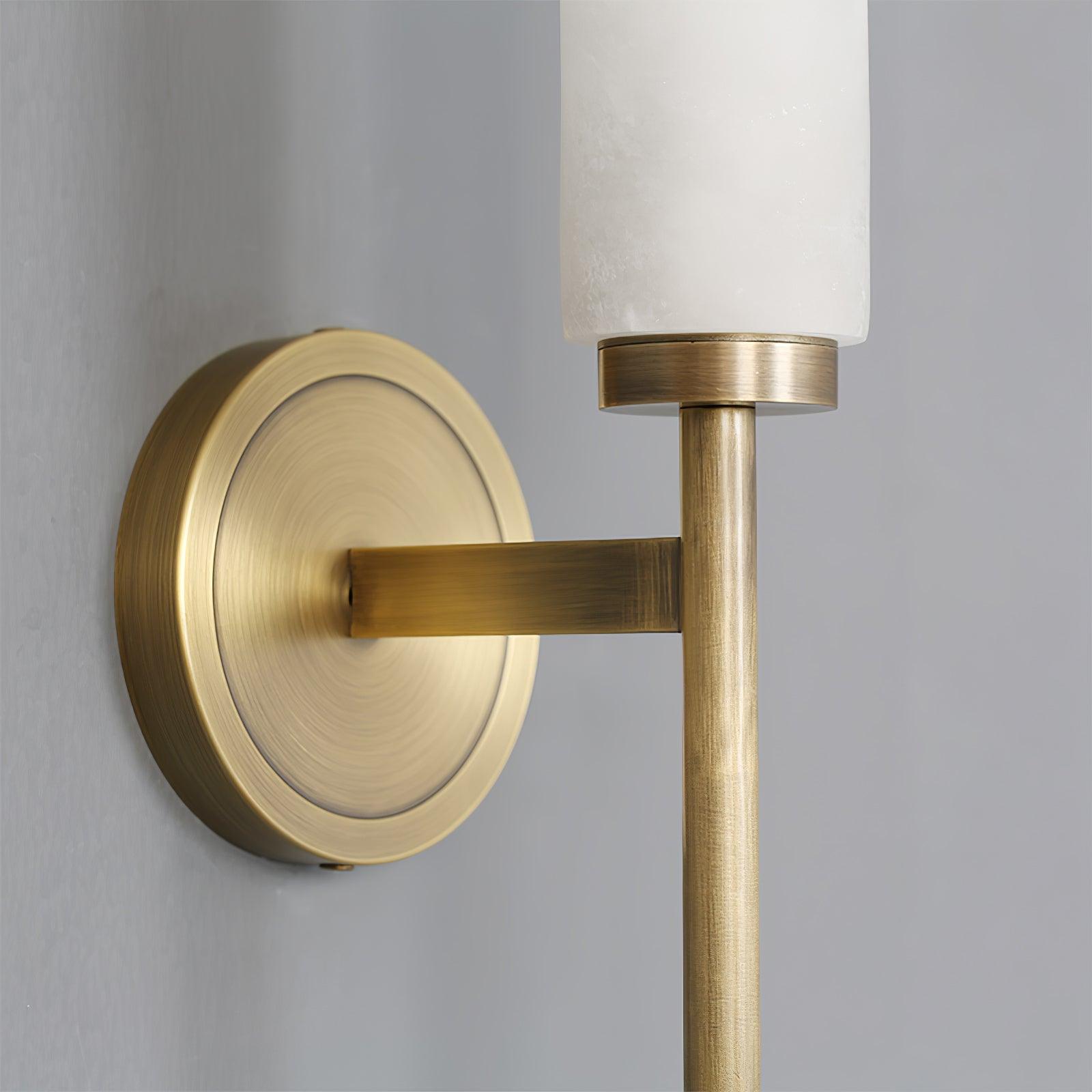 Briona Disc Wall Sconce – Brass Opaque Glass Wall Lighting Fixture