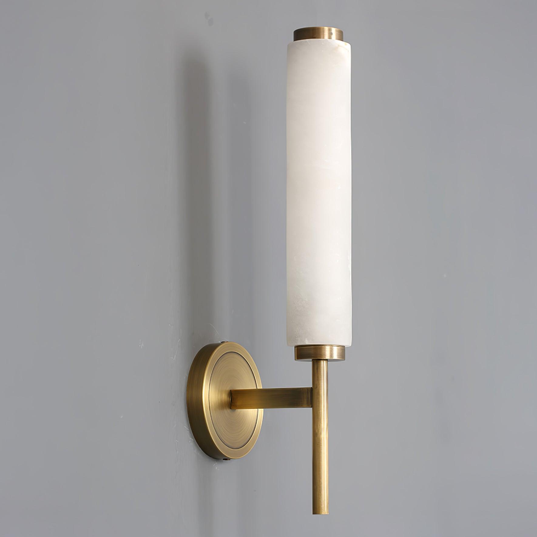 Briona Disc Wall Sconce – Brass Opaque Glass Wall Lighting Fixture