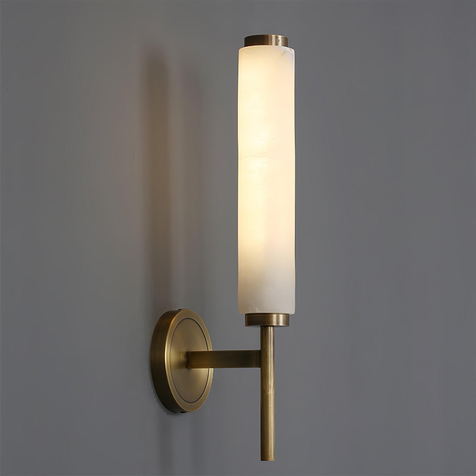 Briona Disc Wall Sconce – Brass Opaque Glass Wall Lighting Fixture
