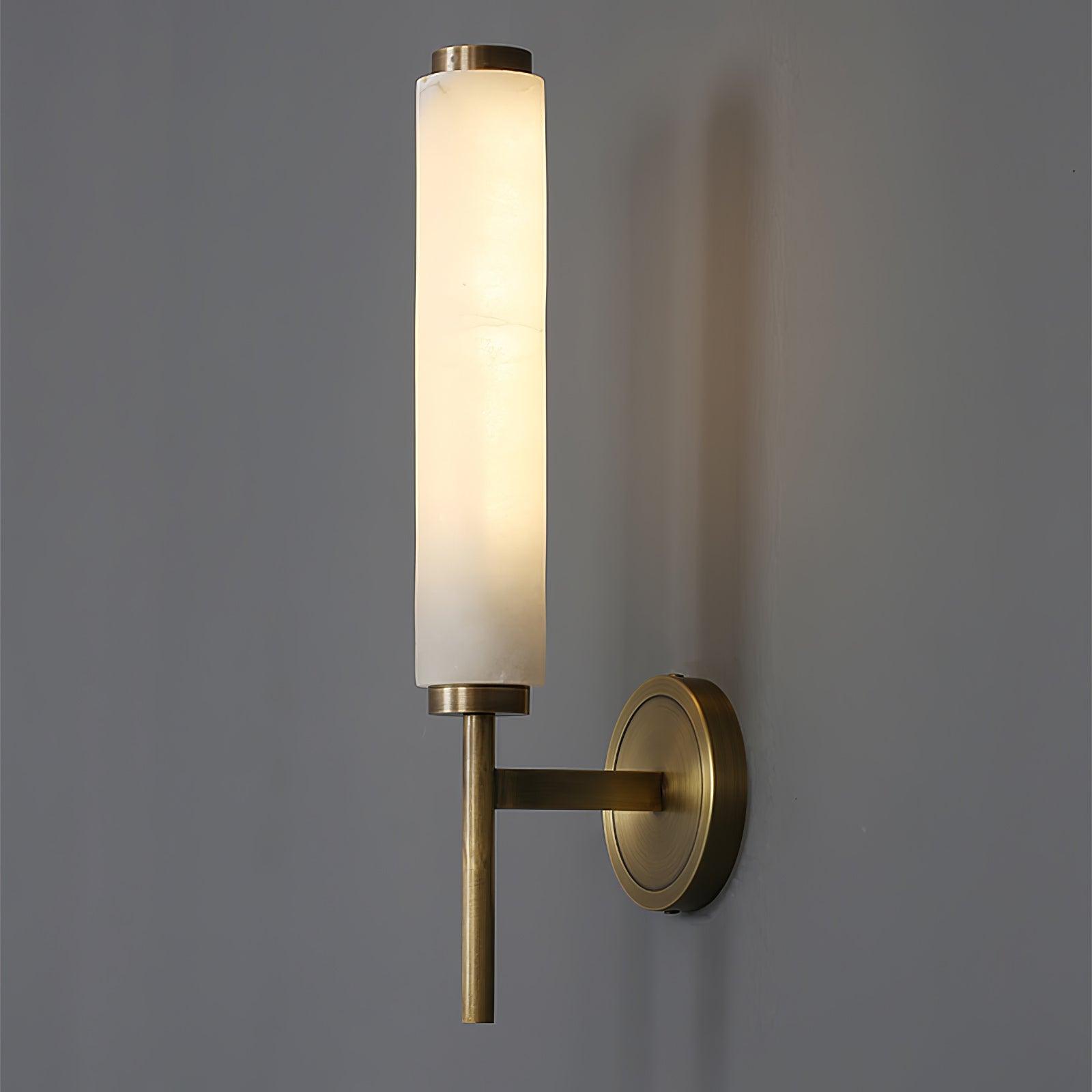 Briona Disc Wall Sconce – Brass Opaque Glass Wall Lighting Fixture