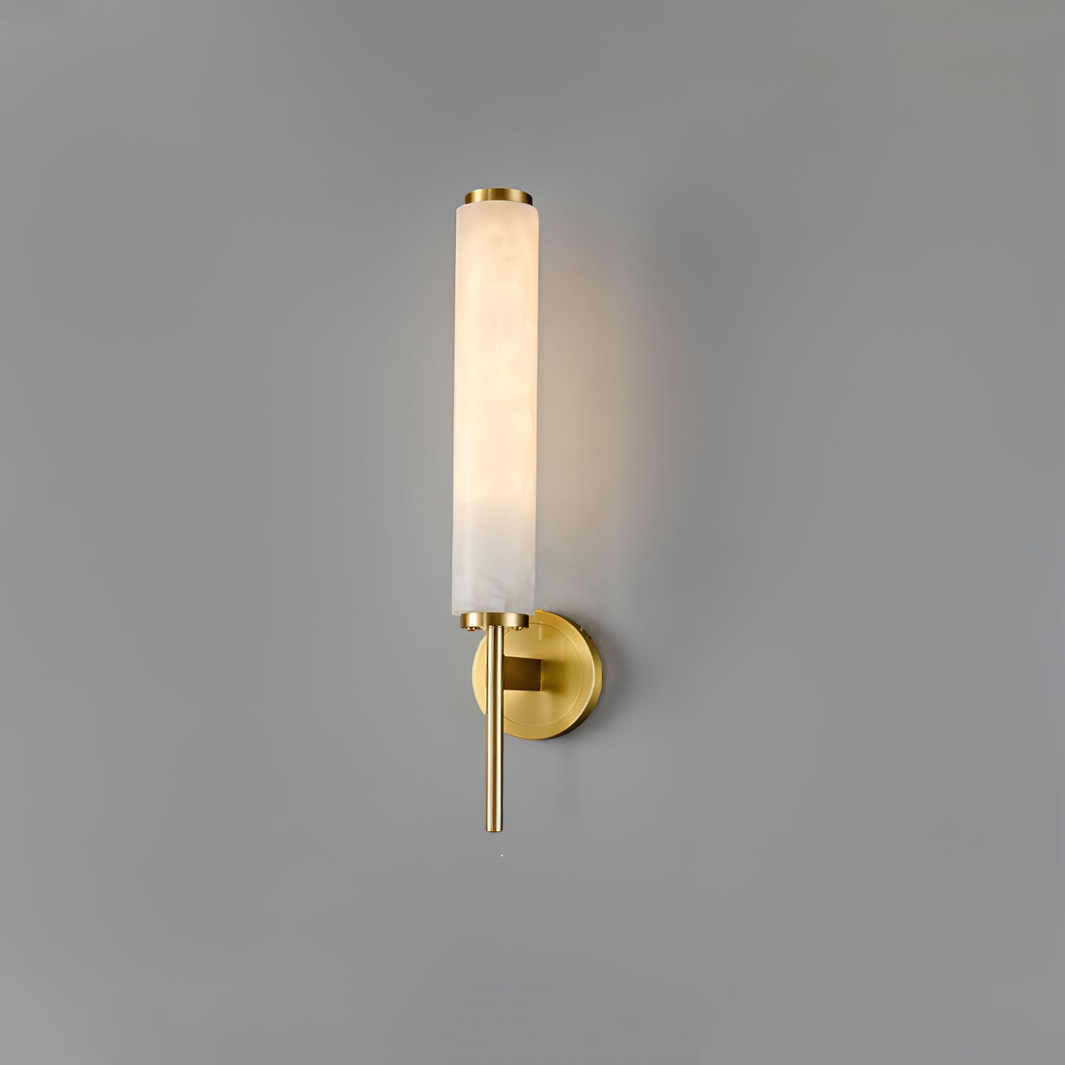 Briona Disc Wall Sconce – Brass Opaque Glass Wall Lighting Fixture