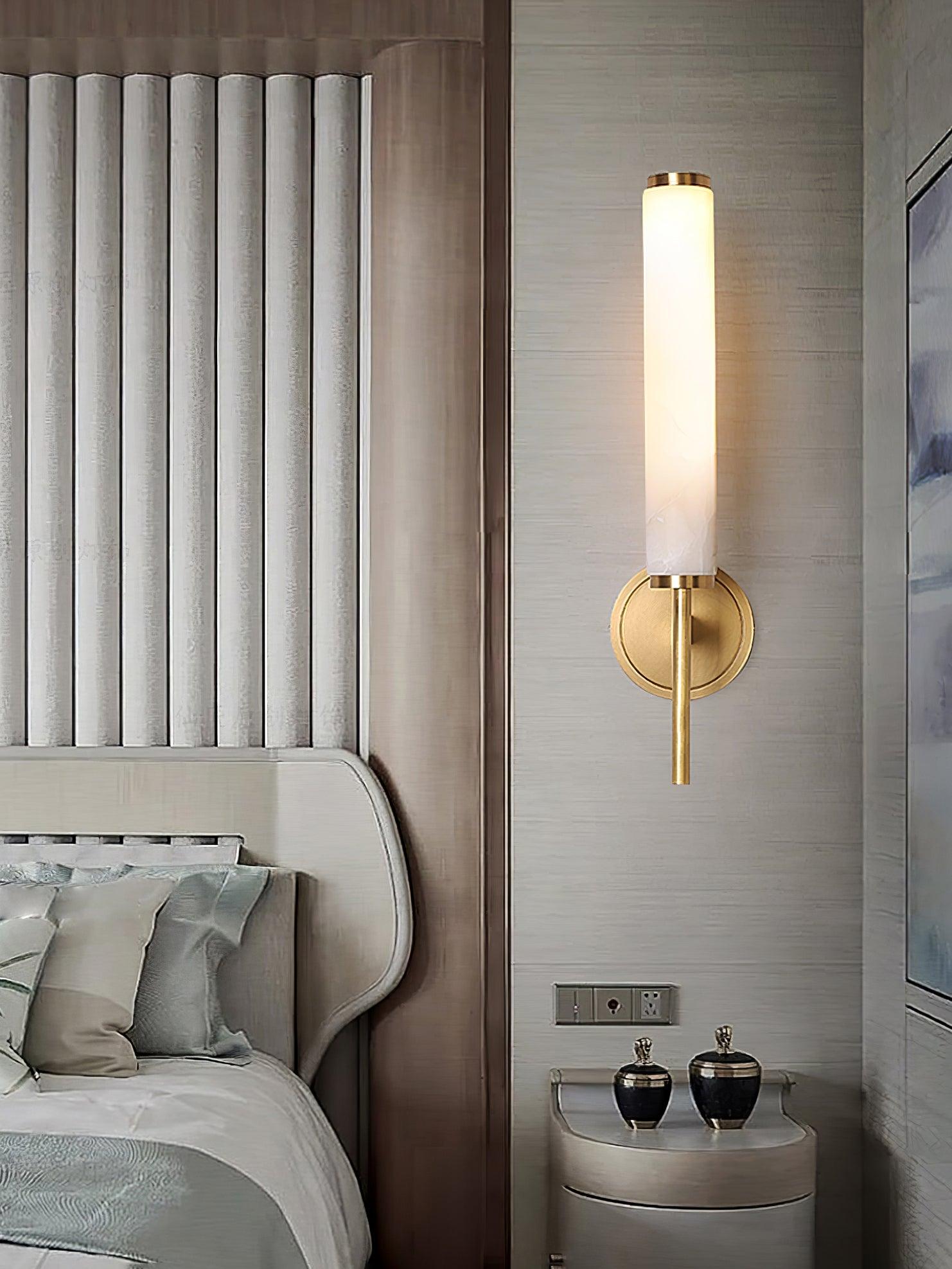 Briona Disc Wall Sconce – Brass Opaque Glass Wall Lighting Fixture