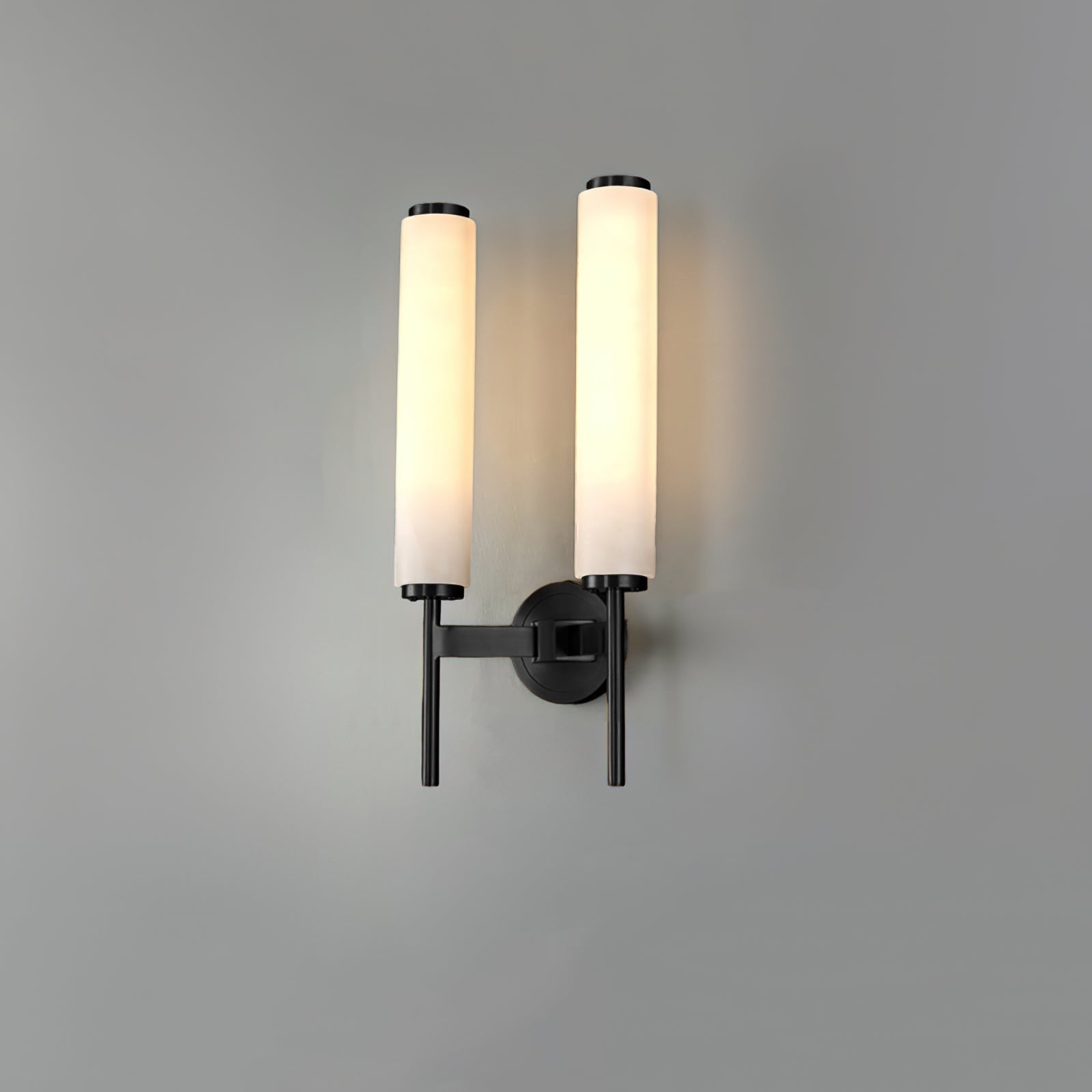 Briona Disc Wall Sconce – Brass Opaque Glass Wall Lighting Fixture