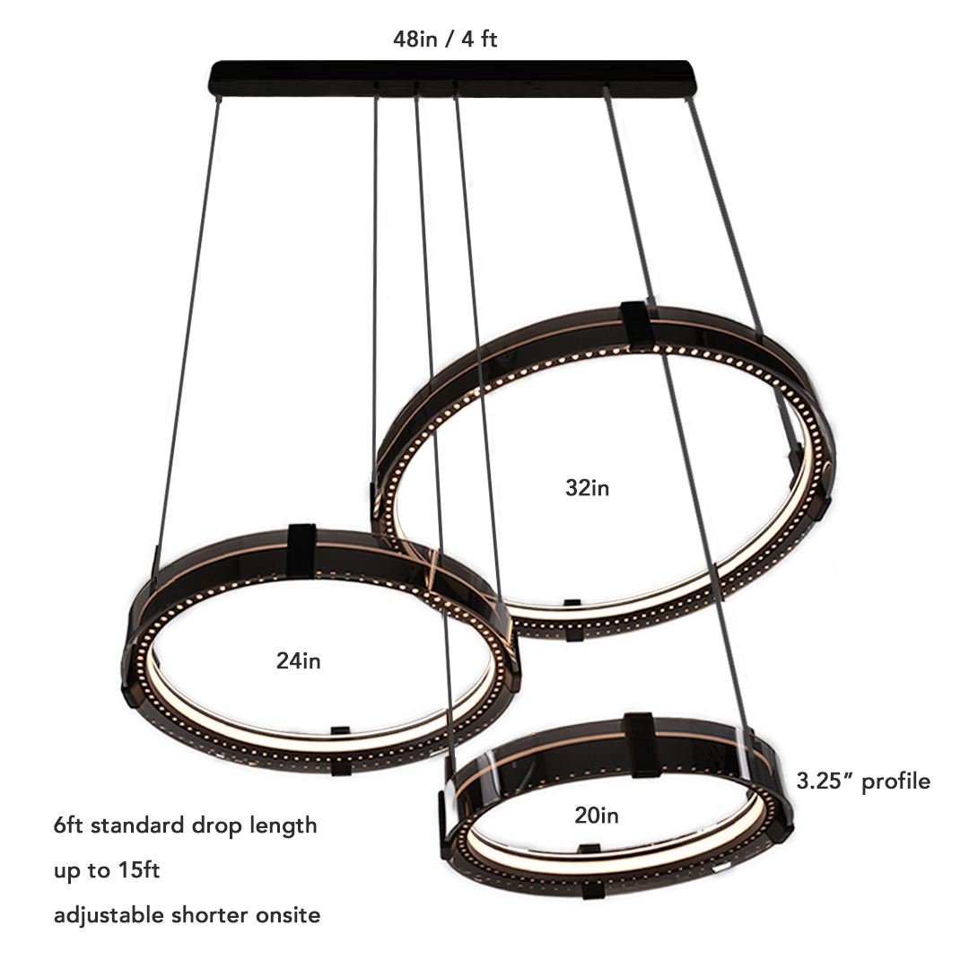 Virelli Ring Chandelier – Modern LED Multi Tier Circular Pendant Living Room Dining Ceiling Lighting