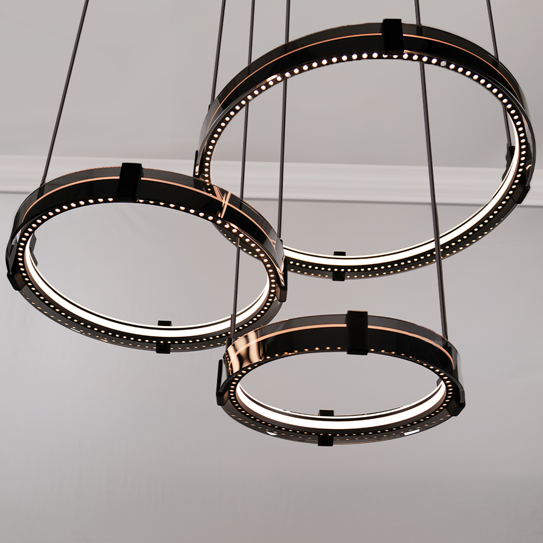 Virelli Ring Chandelier – Modern LED Multi Tier Circular Pendant Living Room Dining Ceiling Lighting