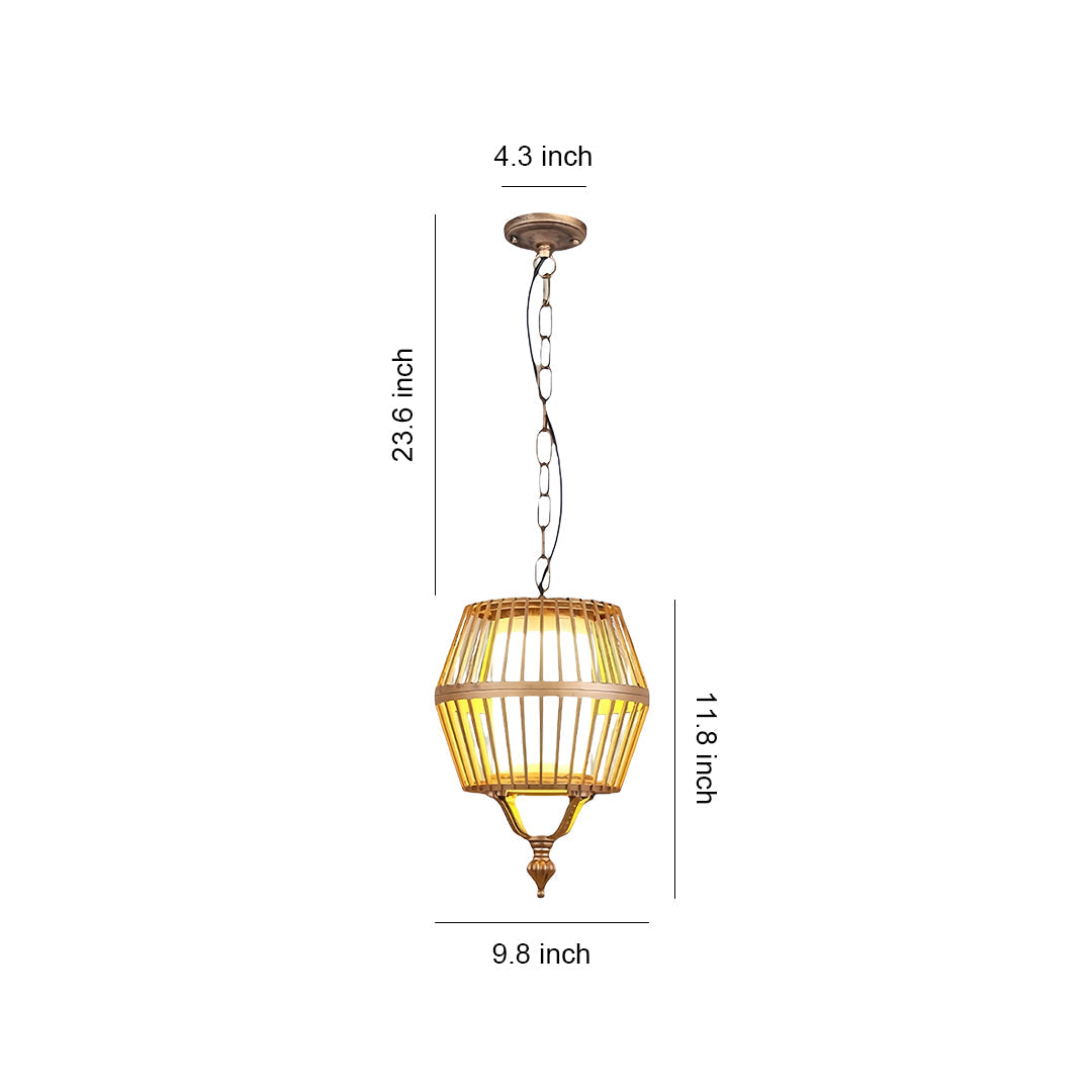 Vintage Cage Hanging Pendant Light – Waterproof LED Outdoor Balcony Patio Fixture
