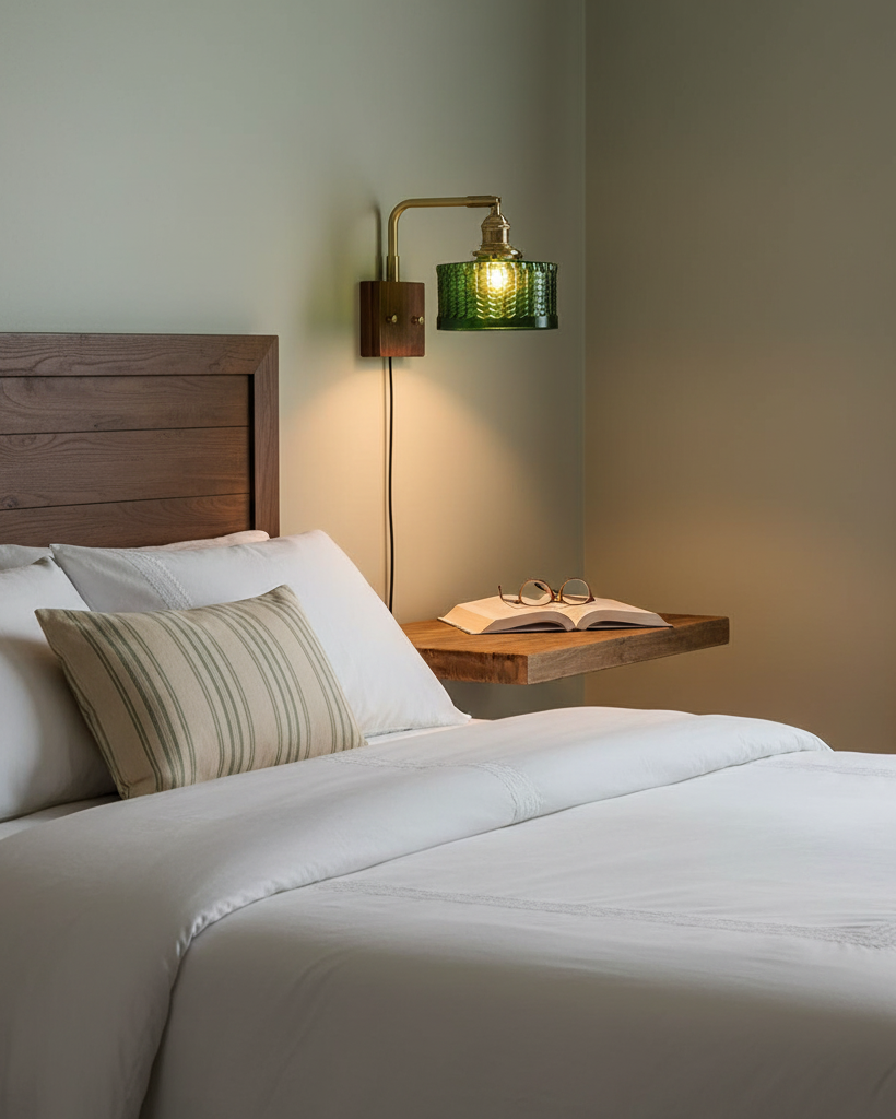Verdant Dome Wall Lamp – Rustic Glass Shade Casts Dappled Forest Light Across Interiors