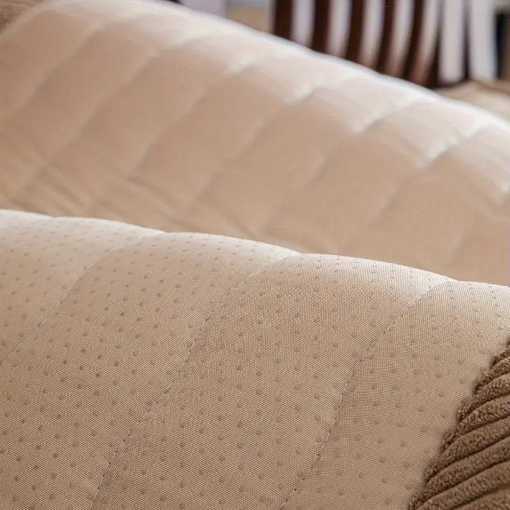 Rivston Quilted Sofa Cover – Plush Pet-Friendly Couch Protector Living Room Furniture Waterproof