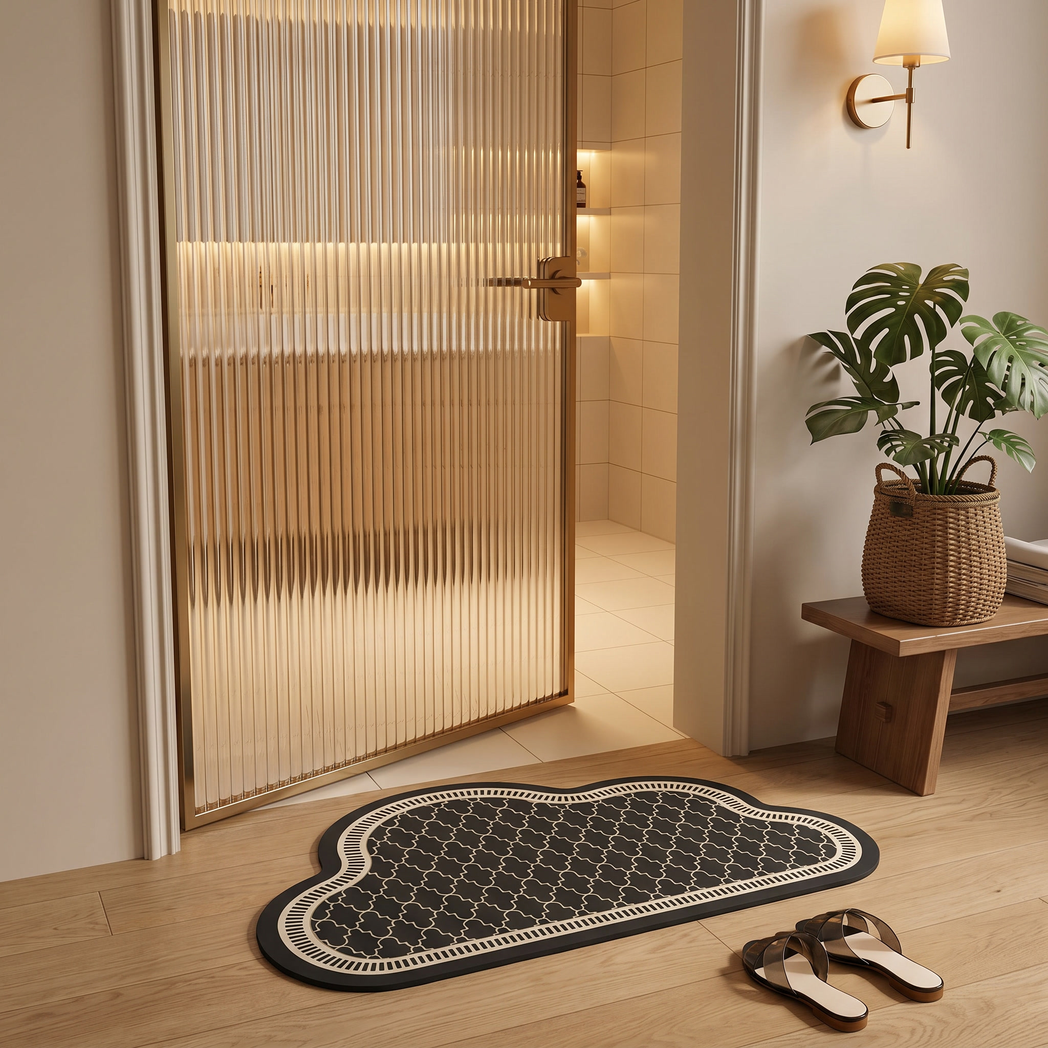 Nimbra Cloud Bath Mat – Diatom Mud Non-Slip Absorbent Washable Bathroom Floor Rug Decorative