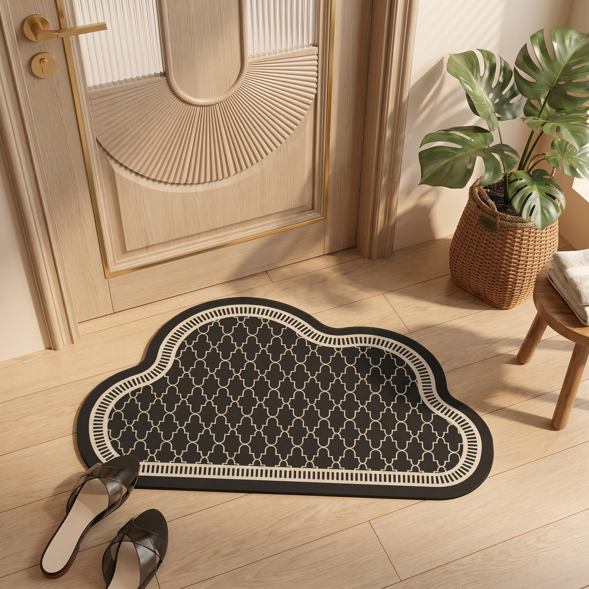 Nimbra Cloud Bath Mat – Diatom Mud Non-Slip Absorbent Washable Bathroom Floor Rug Decorative