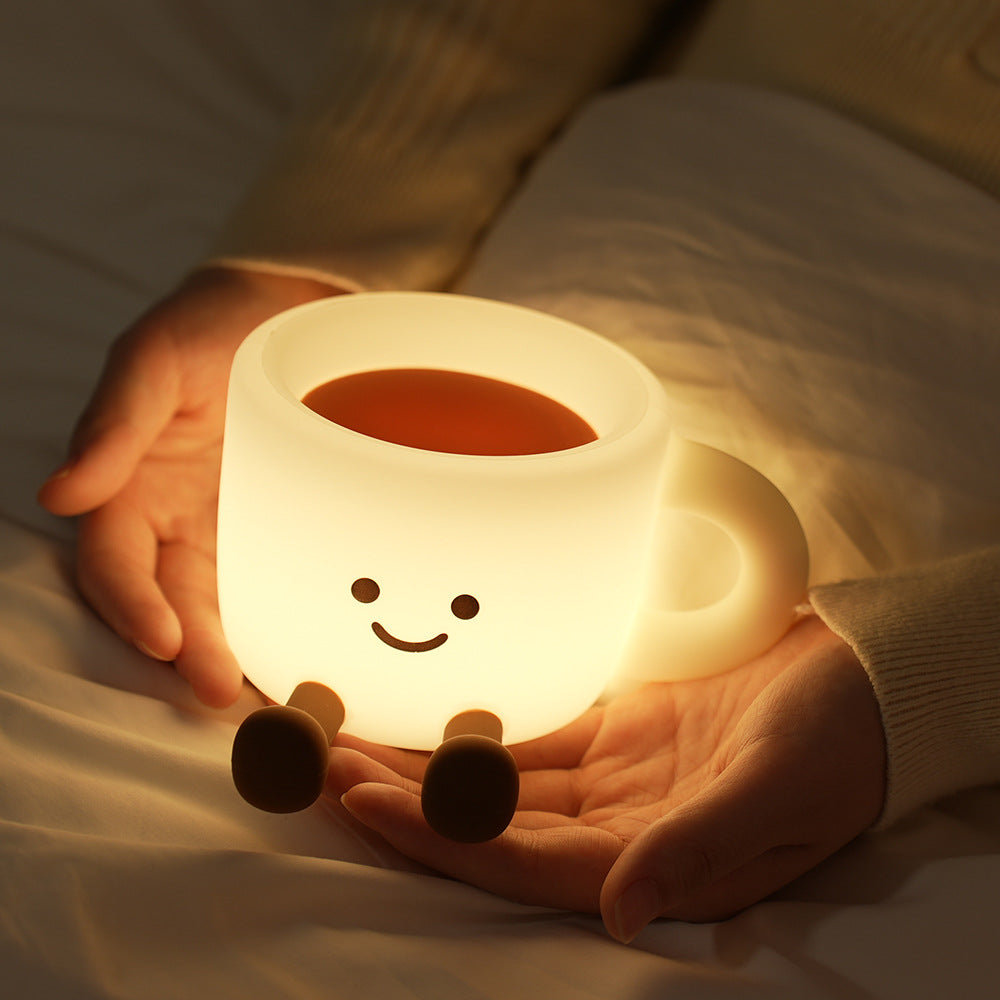 Brewzy Coffee Cup Night Light – LED Rechargeable Silicone Table Lamp Bedroom Nursery Decorative Lighting