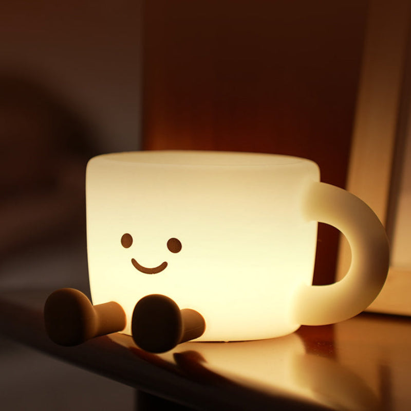 Brewzy Coffee Cup Night Light – LED Rechargeable Silicone Table Lamp Bedroom Nursery Decorative Lighting