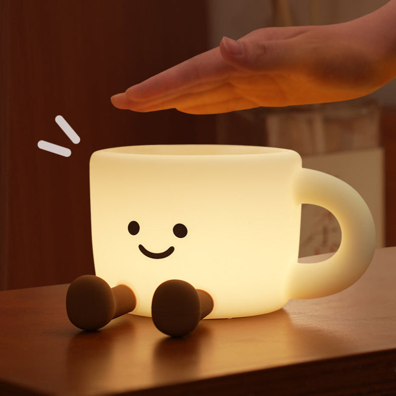 Brewzy Coffee Cup Night Light – LED Rechargeable Silicone Table Lamp Bedroom Nursery Decorative Lighting