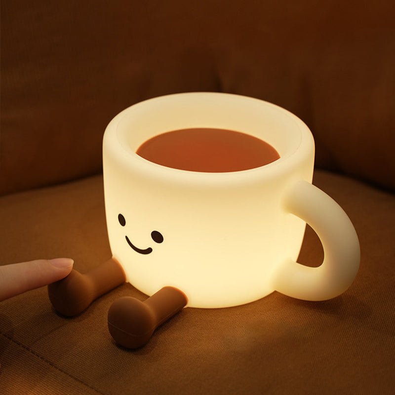 Brewzy Coffee Cup Night Light – LED Rechargeable Silicone Table Lamp Bedroom Nursery Decorative Lighting