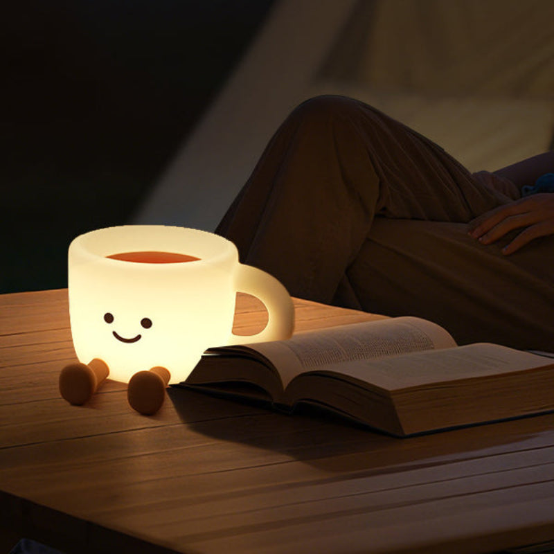 Brewzy Coffee Cup Night Light – LED Rechargeable Silicone Table Lamp Bedroom Nursery Decorative Lighting