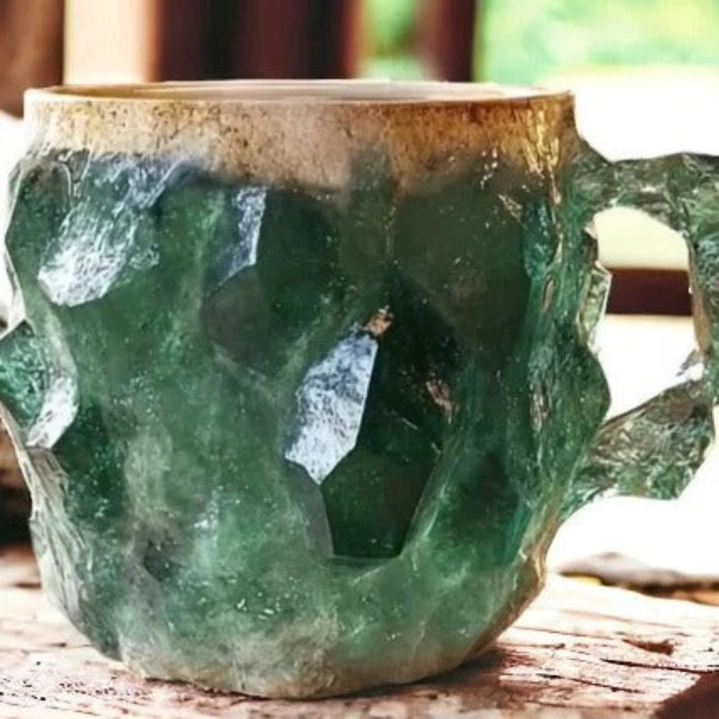 Geode Crystal Mug – Natural Amethyst Purple Resin Coffee Cup Ergonomic Handle Kitchen Drinkware