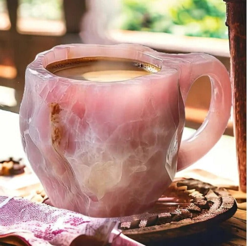Geode Crystal Mug – Natural Amethyst Purple Resin Coffee Cup Ergonomic Handle Kitchen Drinkware