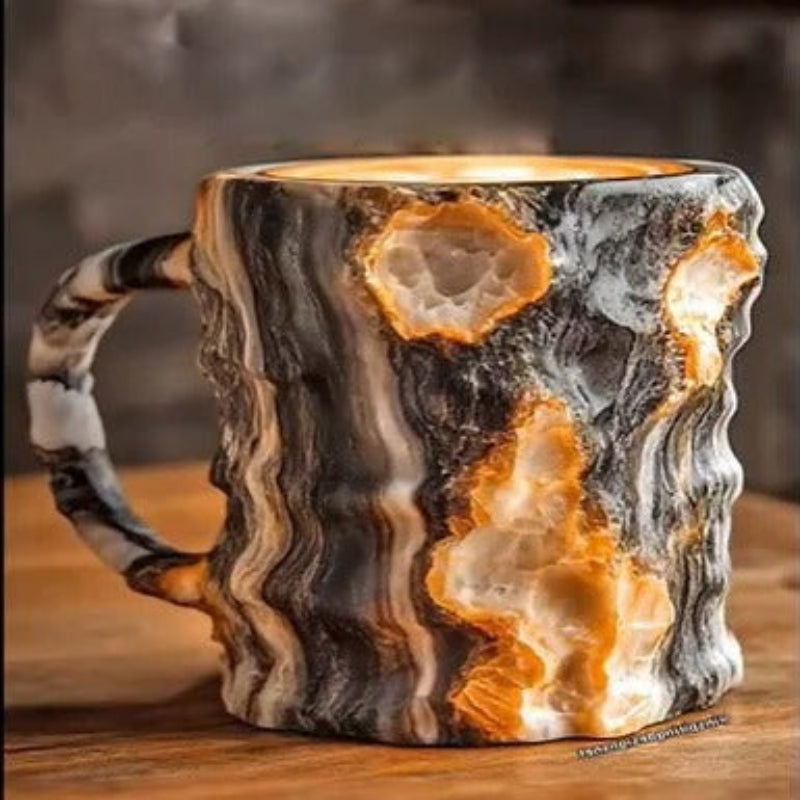 Geode Crystal Mug – Natural Amethyst Purple Resin Coffee Cup Ergonomic Handle Kitchen Drinkware