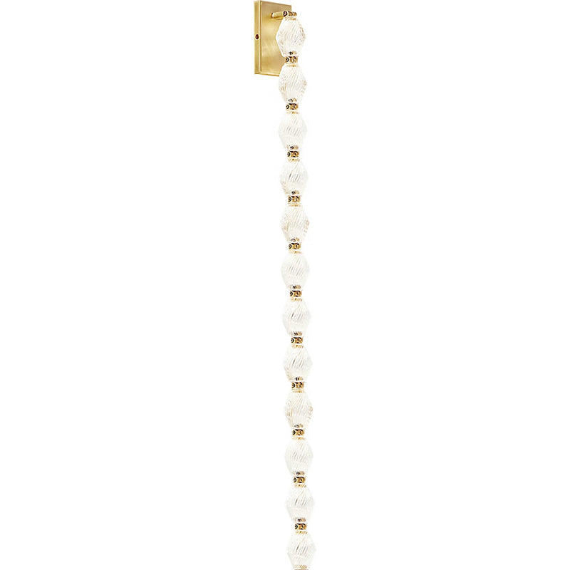Aurelia Stacked Glass Wall Lamp – Modern Gold Vertical Bathroom Vanity Sconce Fixture