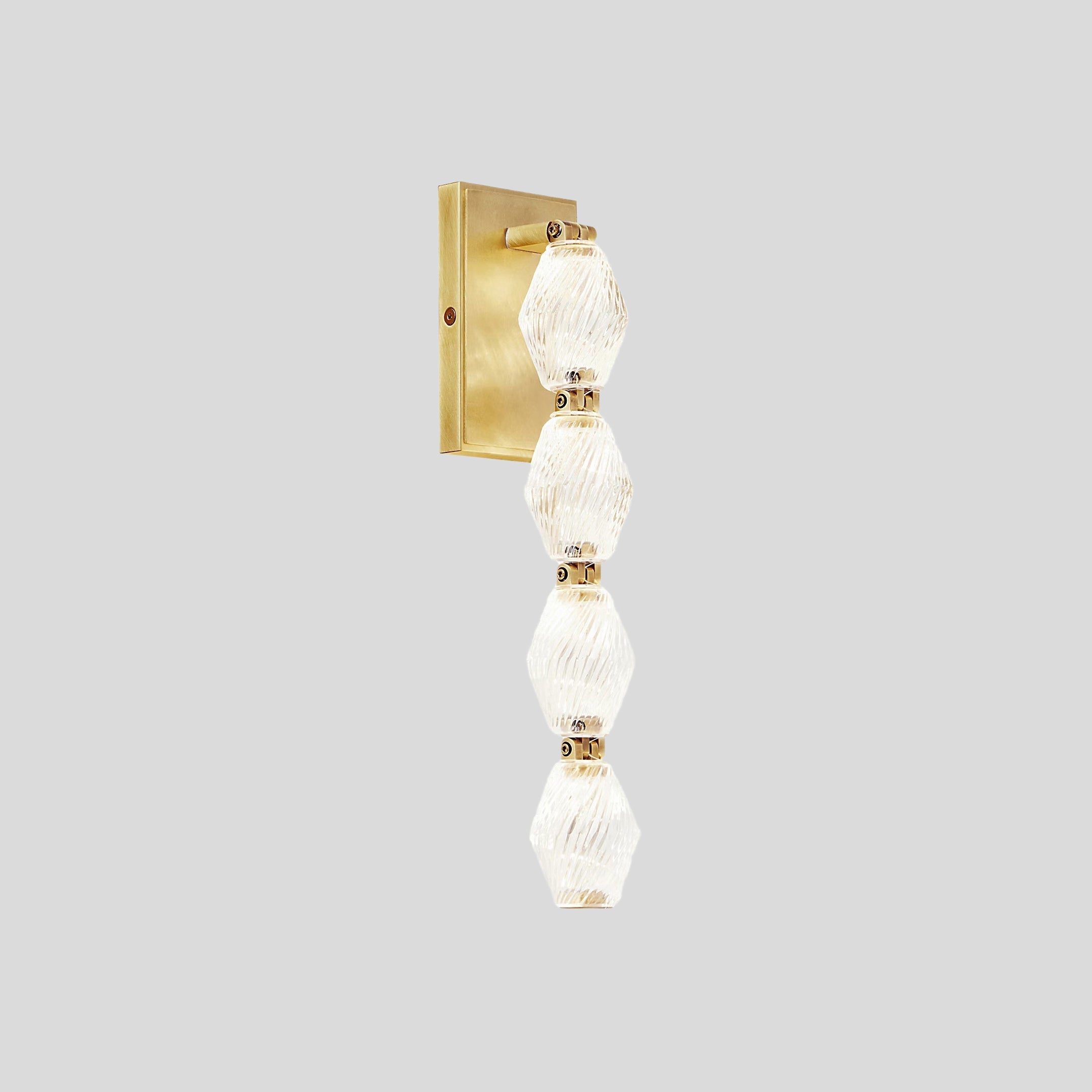 Aurelia Stacked Glass Wall Lamp – Modern Gold Vertical Bathroom Vanity Sconce Fixture